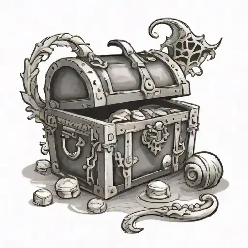 treasure chest tattoo design idea
