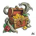 treasure chest tattoo design idea