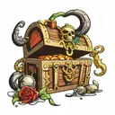 treasure chest tattoo design idea