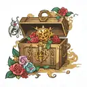 treasure chest tattoo design idea