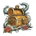 treasure chest tattoo design idea
