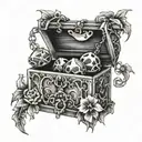treasure chest tattoo design idea