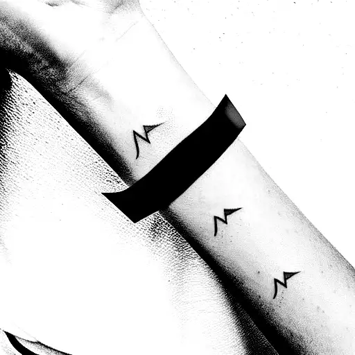wrist cuff lightning tattoo design idea