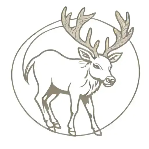 baby reindeer heart tattoo design idea