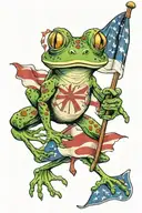Frog and US Flag ripping tattoo design idea
