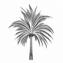 palm tree with two birds tattoo design idea