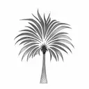 palm tree with two birds tattoo design idea