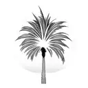 palm tree with two birds tattoo design idea