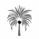palm tree with two birds tattoo design idea