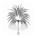 palm tree with two birds tattoo design idea