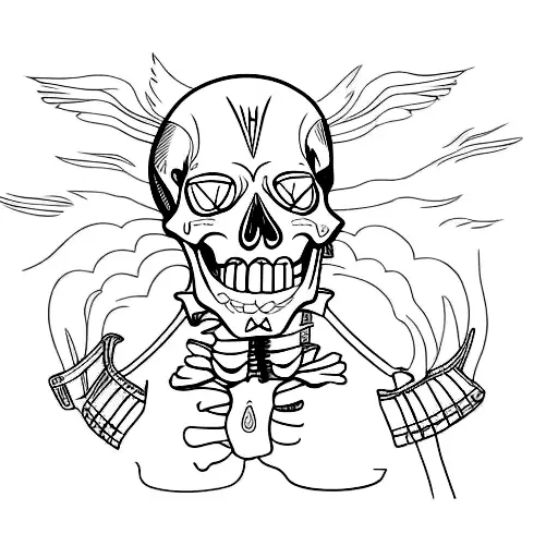 skeleton riding a motorcycle tattoo design idea
