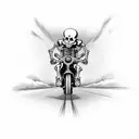 skeleton riding a motorcycle tattoo design idea