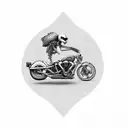 skeleton riding a motorcycle tattoo design idea