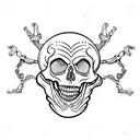 skeleton riding a motorcycle tattoo design idea