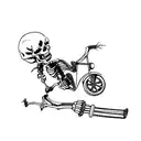 skeleton riding a motorcycle tattoo design idea