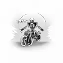 skeleton riding a motorcycle tattoo design idea
