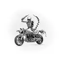 skeleton riding a motorcycle tattoo design idea
