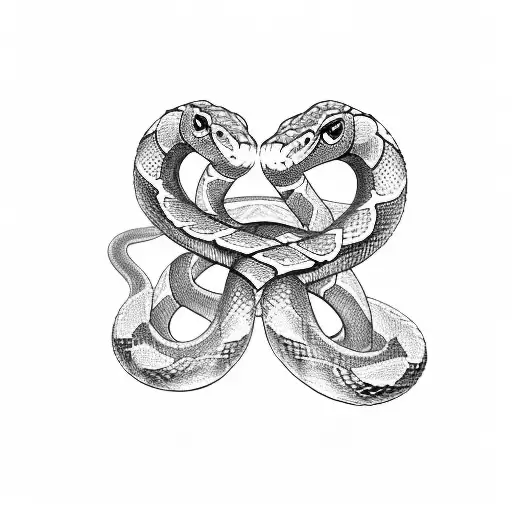 A snake coiling around a Viking rune carved in stone tattoo design idea