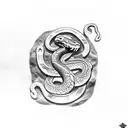 A snake coiling around a Viking rune carved in stone tattoo design idea