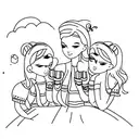 3 daughters tattoo design idea