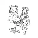 3 daughters tattoo design idea