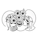 3 daughters tattoo design idea