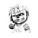 chucky as a kaws figure tattoo design idea