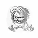 chucky as a kaws figure tattoo design idea