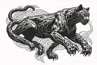 black panther emerging tattoo design idea