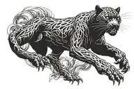 black panther emerging tattoo design idea