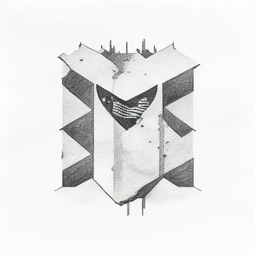 minimalist sketch of american heartbreak album cover tattoo design idea