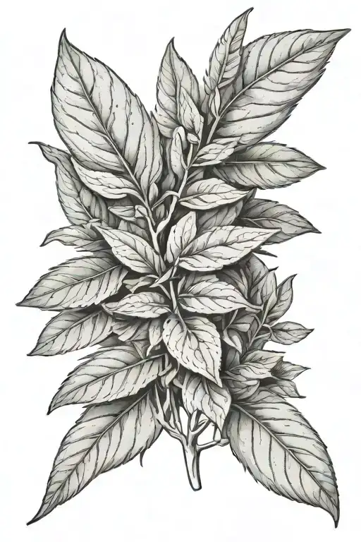 sage leaves tattoo design idea