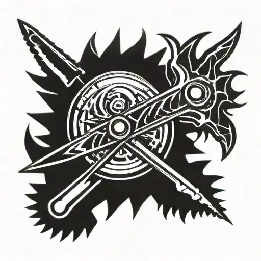 sawblade tool tattoo design idea