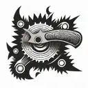 sawblade tool tattoo design idea