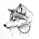 fenrir wolf with chains tattoo design idea