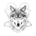 fenrir wolf with chains tattoo design idea