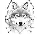 fenrir wolf with chains tattoo design idea