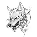 fenrir wrapped in chains side view tattoo design idea