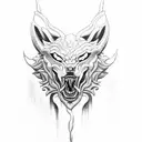 fenrir wrapped in chains side view tattoo design idea