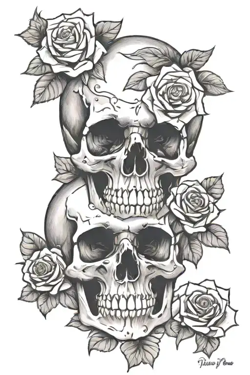 skull roses childhood trauma my mom abuse survivor tattoo design idea