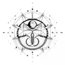 capricorn constellation and eye tattoo design idea