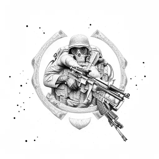 marine scout sniper tattoo design idea
