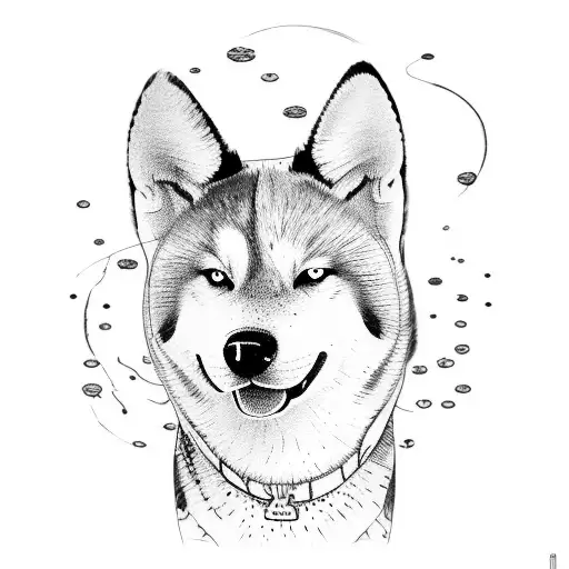 akita tattoo design idea