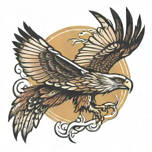 hawk soaring tattoo design idea
