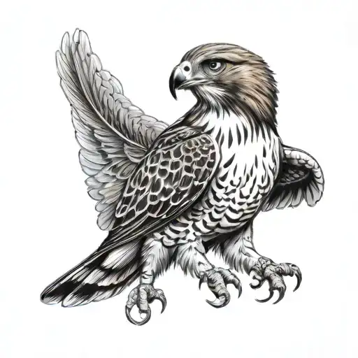 red  tailed hawk   tattoo design idea