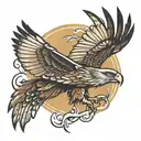 hawk soaring tattoo design idea