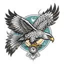 hawk soaring tattoo design idea
