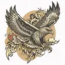 hawk soaring tattoo design idea