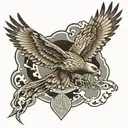hawk soaring tattoo design idea
