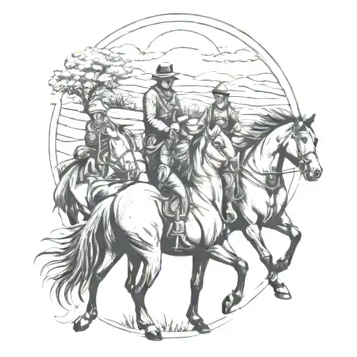 country horses  tattoo design idea